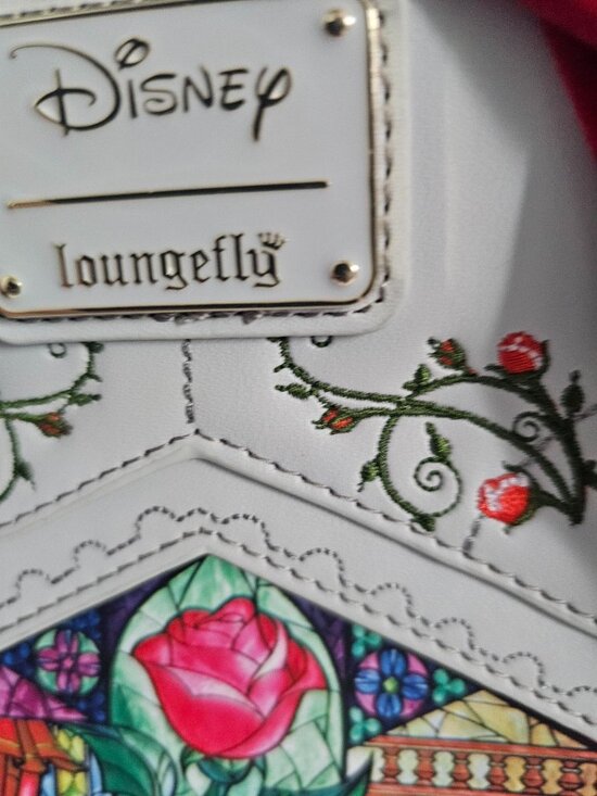 Loungefly Disney Beauty & The Beast Stained Glass & Red Velvet Backpack NWOT main image 6